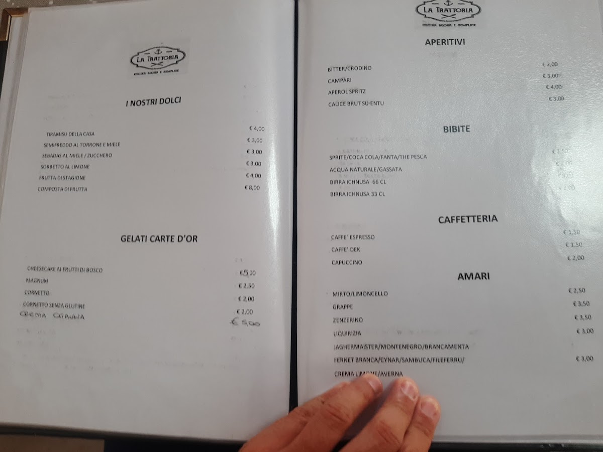 Menu Ristorante La Trattoria-1
