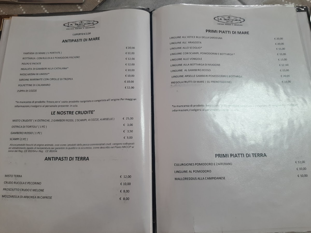 Menu Ristorante La Trattoria-2